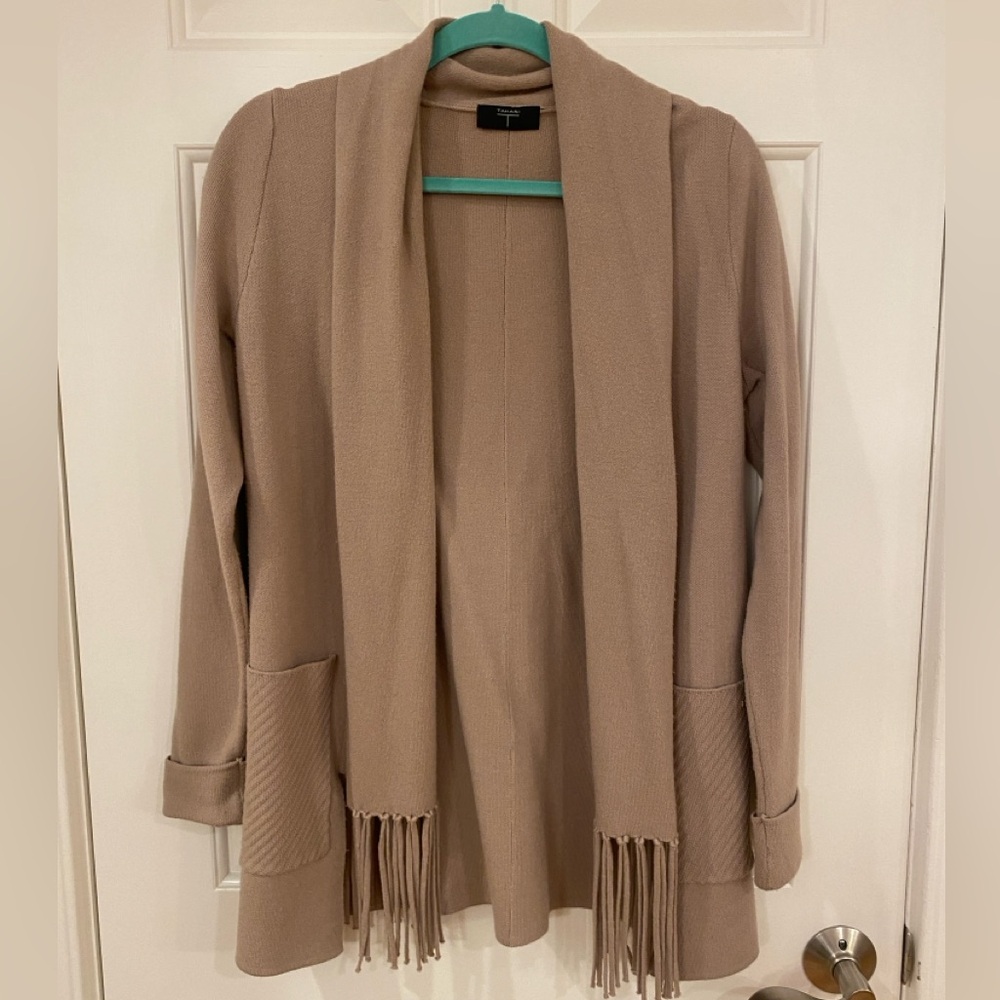 Tahari camel cardigan